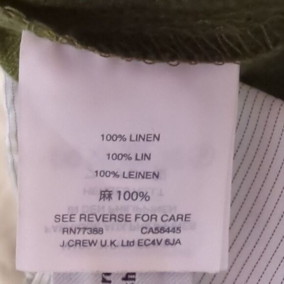 J. Crew Green Linen Bermuda Shorts - Picture 7 of 7